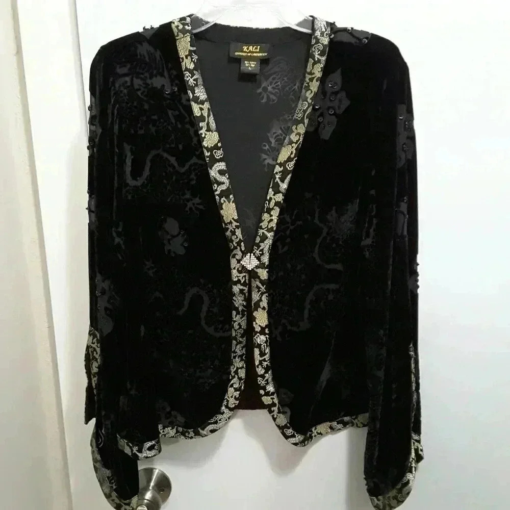 Elegant Holiday Special Occasion Velvet Burnout cover up Size L